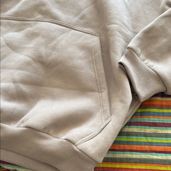 Comfort signature unisex Hoodie - Light tan  Crewneck Pullover embroidered nwot - Picture 7 of 10